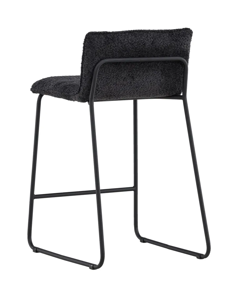 Bisbee Barhocker im 2er-Set mit Kufengestell in Schwarz, Bouclé, Ansicht 6