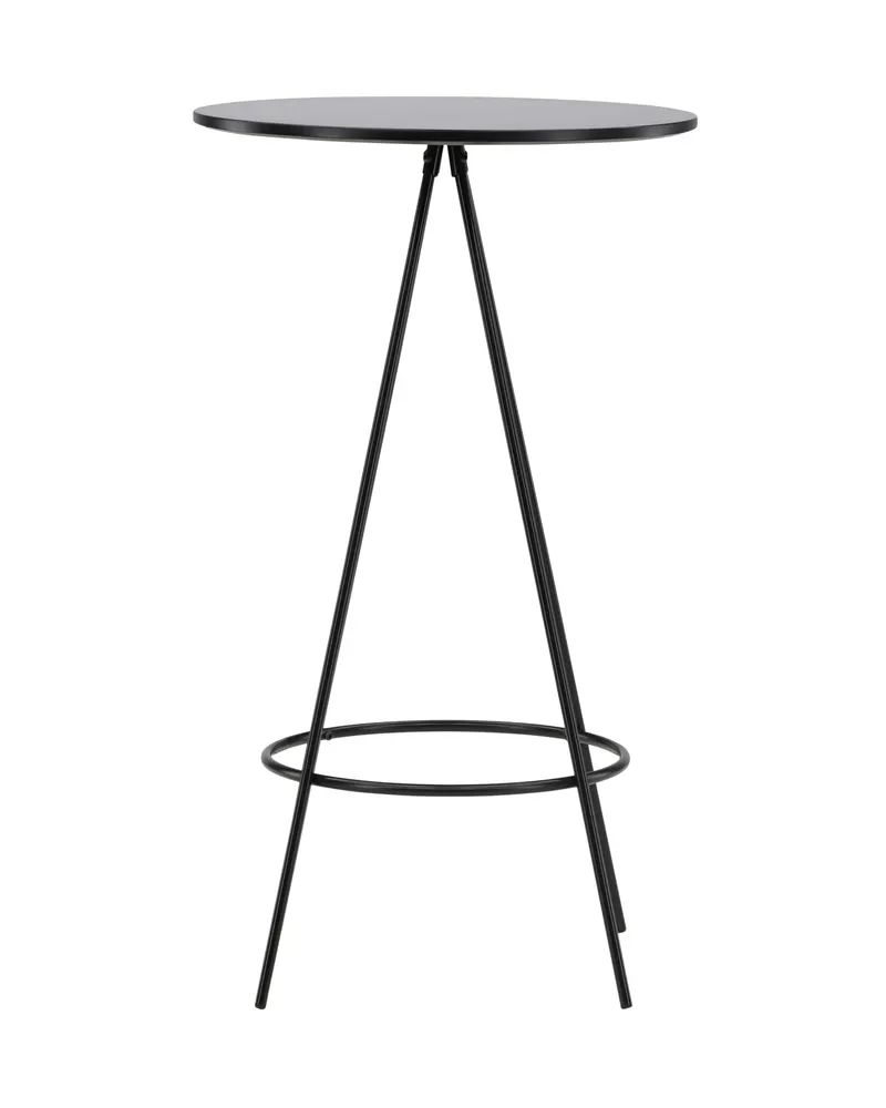 Bistro runder Bartisch mit kegelförmigem Stahlgestell und Fußring, Ansicht 3