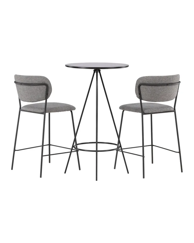 Bistro & Bell Essgruppe mit rundem Bartisch und zwei Barhockern, Ansicht 10