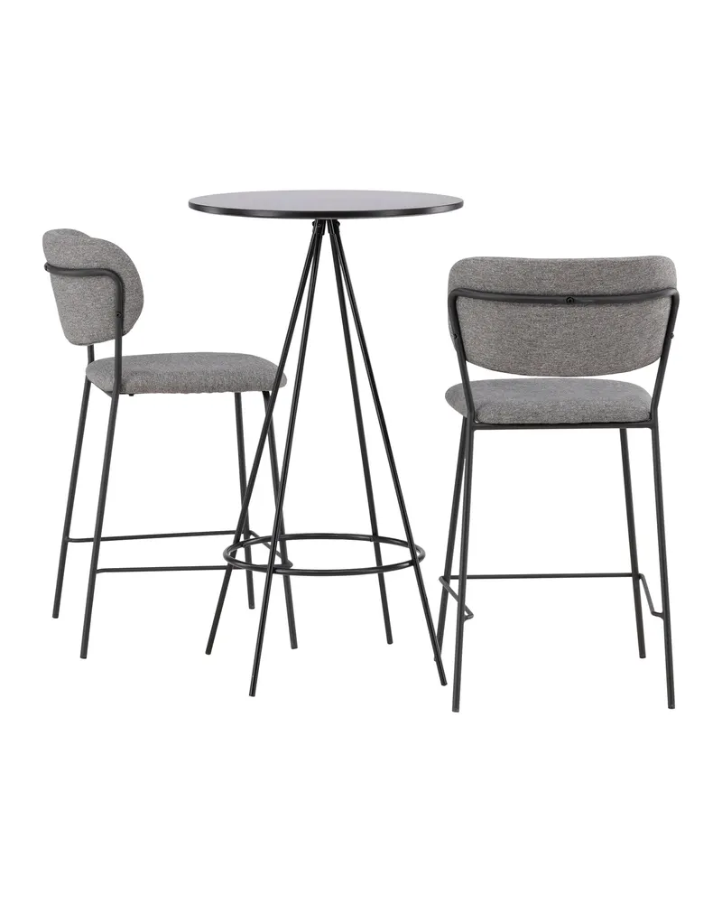 Bistro & Bell Essgruppe mit rundem Bartisch und zwei Barhockern, Ansicht 11