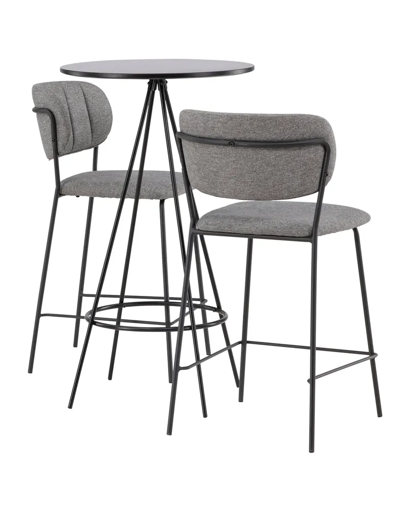 Bistro & Bell Essgruppe mit rundem Bartisch und zwei Barhockern, Ansicht 12