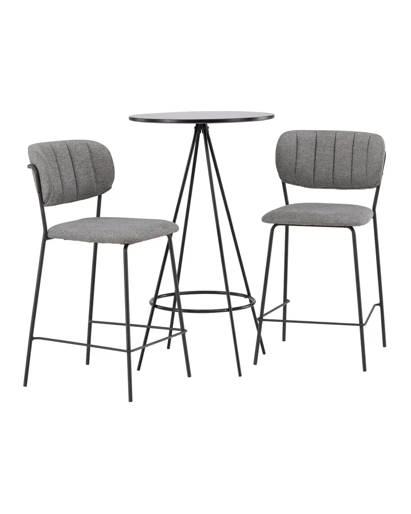 Bistro & Bell Essgruppe mit rundem Bartisch und zwei Barhockern, Ansicht 2