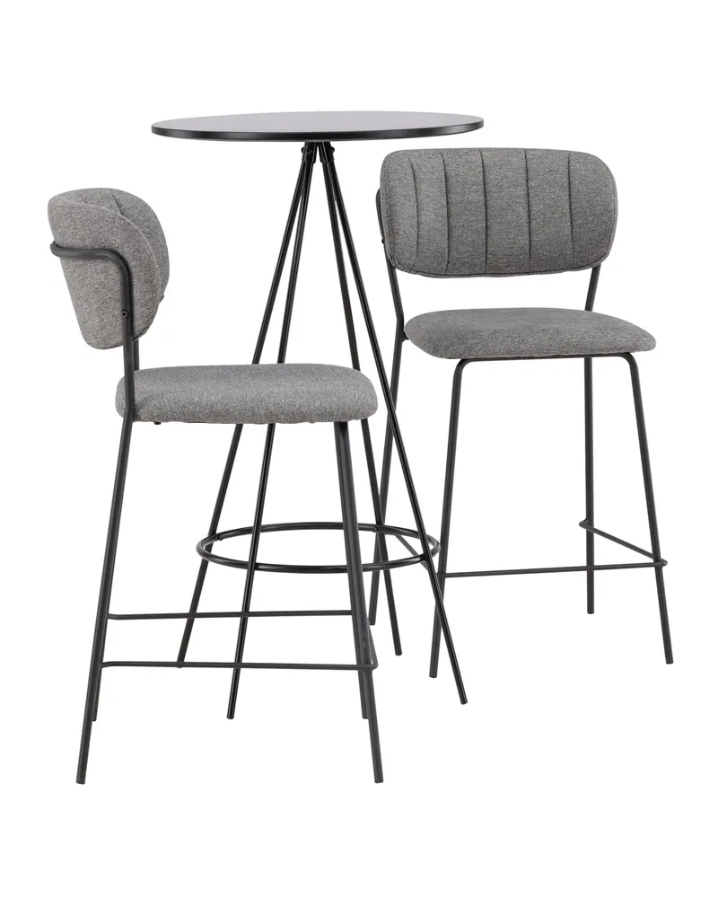 Bistro & Bell Essgruppe mit rundem Bartisch und zwei Barhockern, Ansicht 3