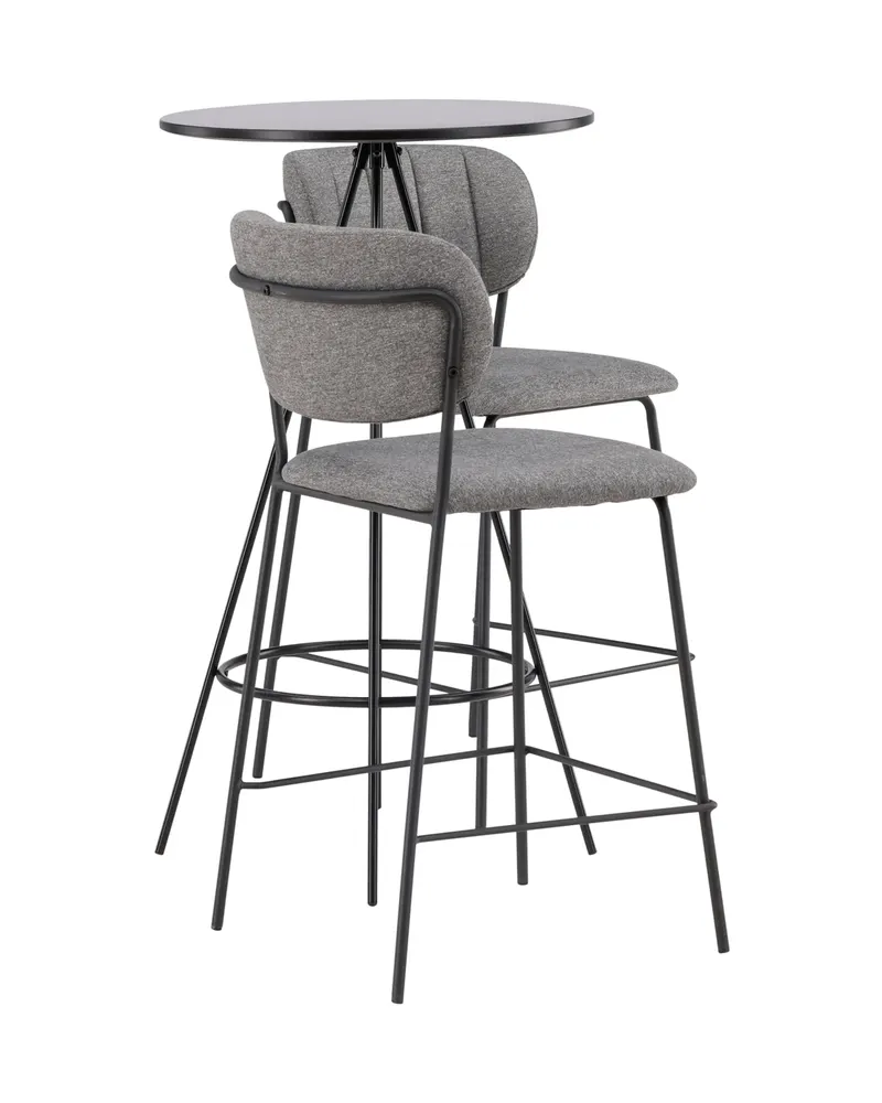Bistro & Bell Essgruppe mit rundem Bartisch und zwei Barhockern, Ansicht 4