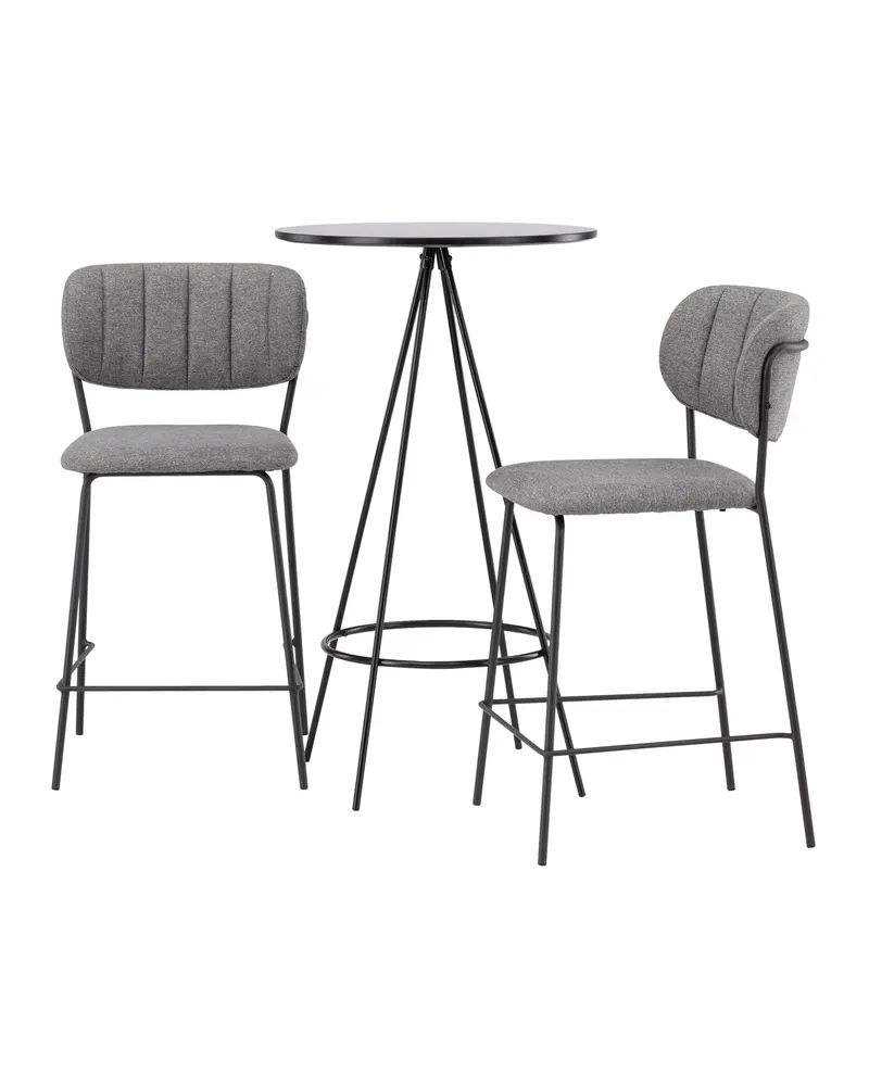 Bistro & Bell Essgruppe mit rundem Bartisch und zwei Barhockern, Ansicht 5