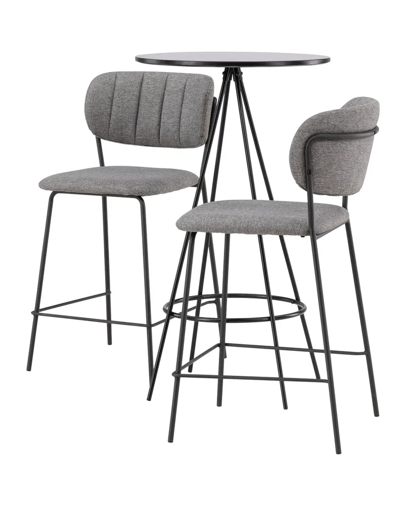 Bistro & Bell Essgruppe mit rundem Bartisch und zwei Barhockern, Ansicht 6
