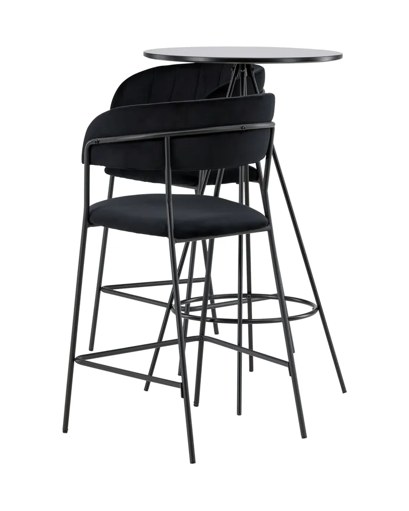 Bistro & Lui Essgruppe mit rundem Bartisch und zwei Samt-Barhockern, Ansicht 7