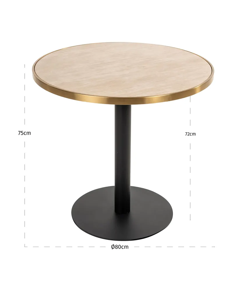 Bistrotisch Brazza, Beige, 80Ø cm von Richmond Interiors, Produktansicht 4