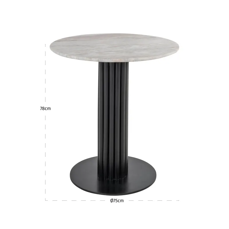 Bistrotisch Nyon, Blush beige, 75Ø cm von Richmond Interiors, Maßzeichnung 4