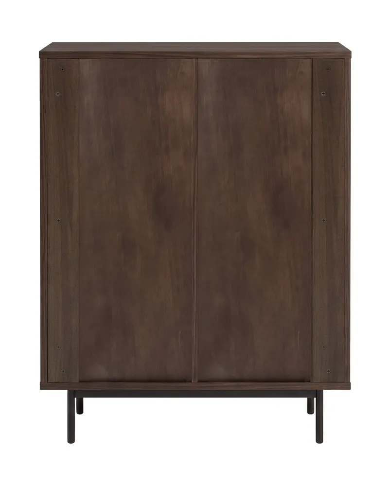 Björkön Sideboard in Mokka mit Rillenfront in 80 × 30 × 103 cm, Ansicht 3