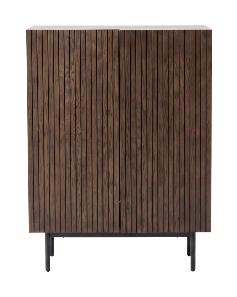 Björkön Sideboard in Mokka mit Rillenfront in 80 × 30 × 103 cm, Ansicht 4