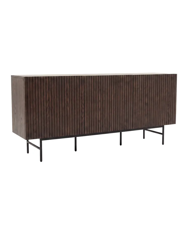 Björkön Sideboard in Mokka mit Rillenfront in 150 × 42 × 75 cm, Ansicht 2