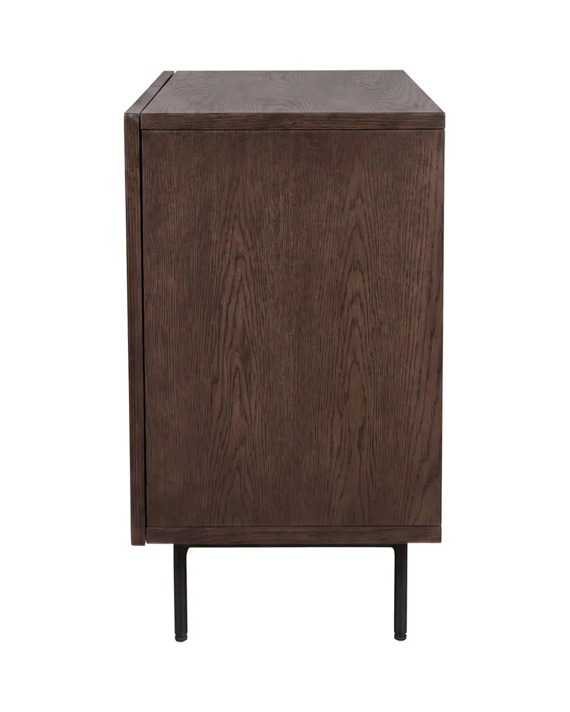 Björkön Sideboard in Mokka mit Rillenfront in 150 × 42 × 75 cm, Ansicht 3