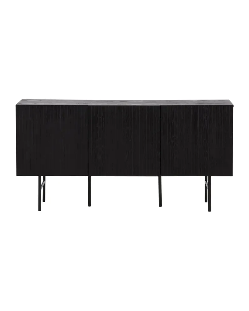 Björkön Sideboard in Schwarz oder Whitewash mit Rillentüren