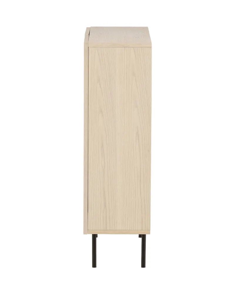 Björkön Sideboard mit Rillentüren in 30 × 103 × 80 cm, Whitewash, Gestell Schwarz, Ansicht 10