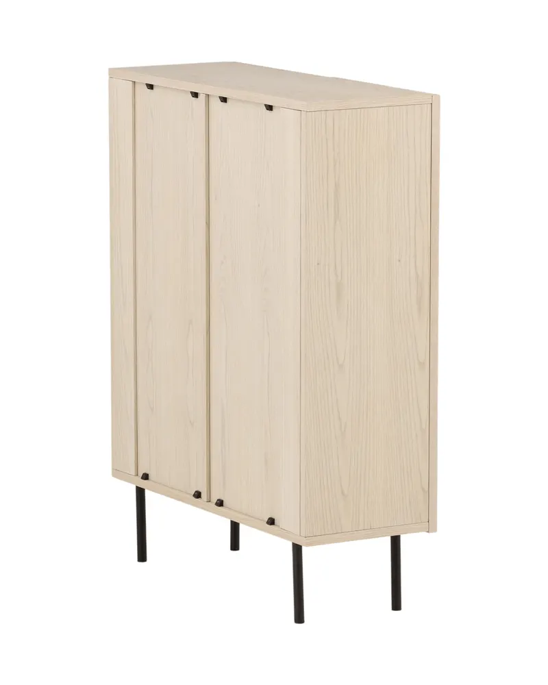 Björkön Sideboard mit Rillentüren in 30 × 103 × 80 cm, Whitewash, Gestell Schwarz, Ansicht 13