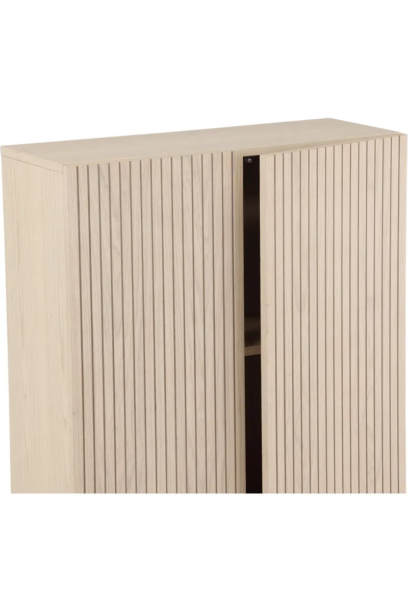 Björkön Sideboard mit Rillentüren in 30 × 103 × 80 cm, Whitewash, Gestell Schwarz, Ansicht 14