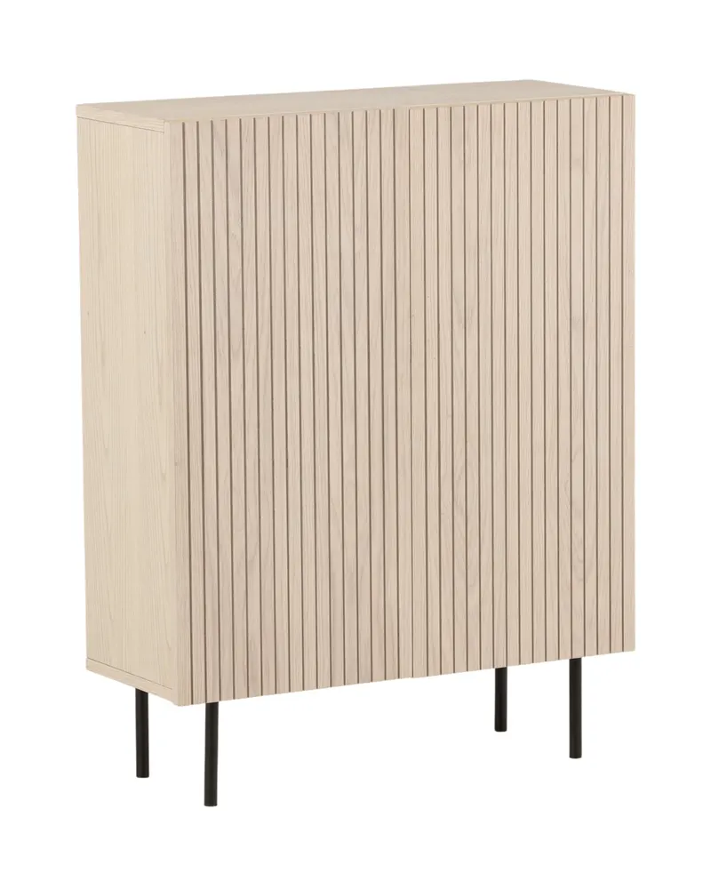 Björkön Sideboard mit Rillentüren in 30 × 103 × 80 cm, Whitewash, Gestell Schwarz, Ansicht 2