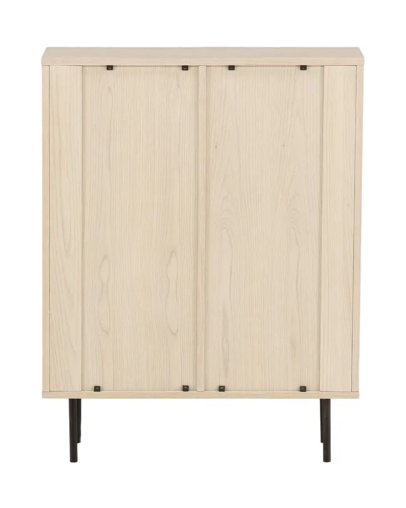 Björkön Sideboard mit Rillentüren in 30 × 103 × 80 cm, Whitewash, Gestell Schwarz, Ansicht 7