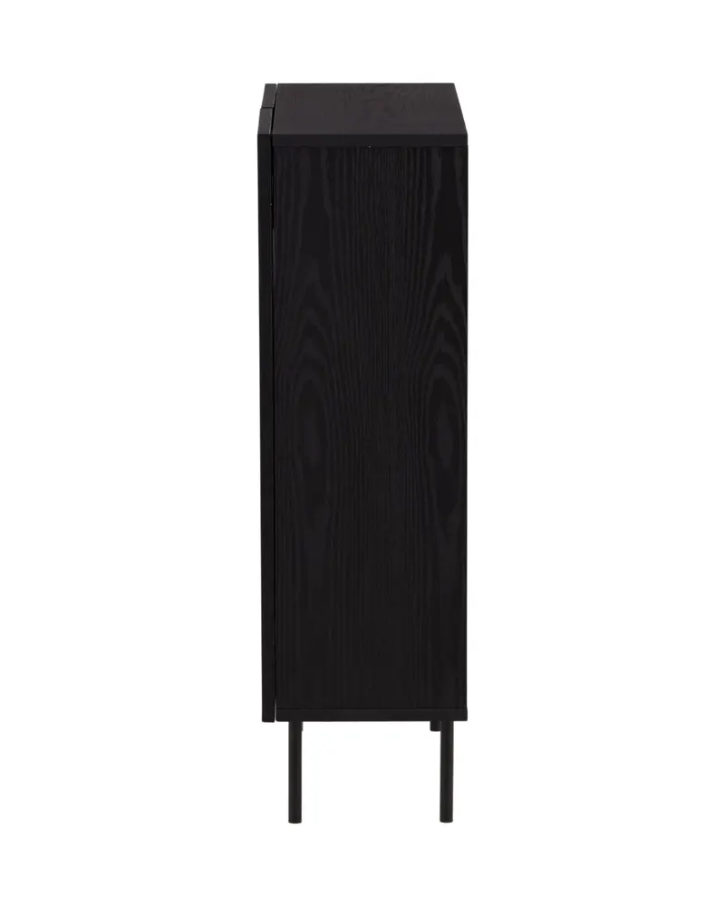 Björkön Sideboard mit Rillentüren in 30 × 103 × 80 cm, Schwarz, Ansicht 9