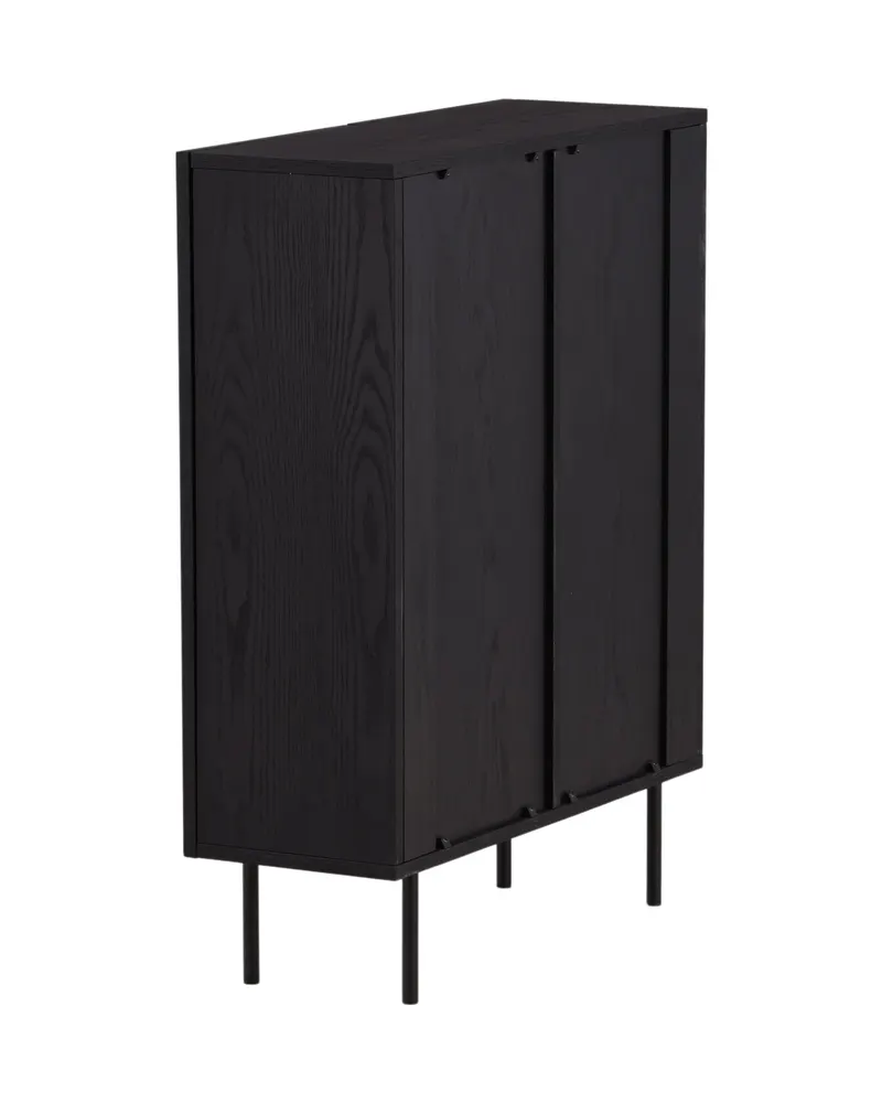 Björkön Sideboard mit Rillentüren in 30 × 103 × 80 cm, Schwarz, Ansicht 10