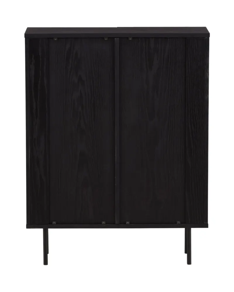 Björkön Sideboard mit Rillentüren in 30 × 103 × 80 cm, Schwarz, Ansicht 11
