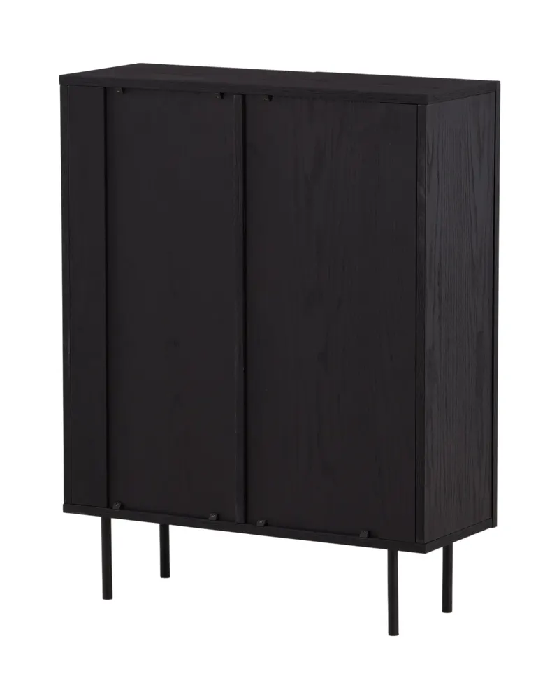 Björkön Sideboard mit Rillentüren in 30 × 103 × 80 cm, Schwarz, Ansicht 12