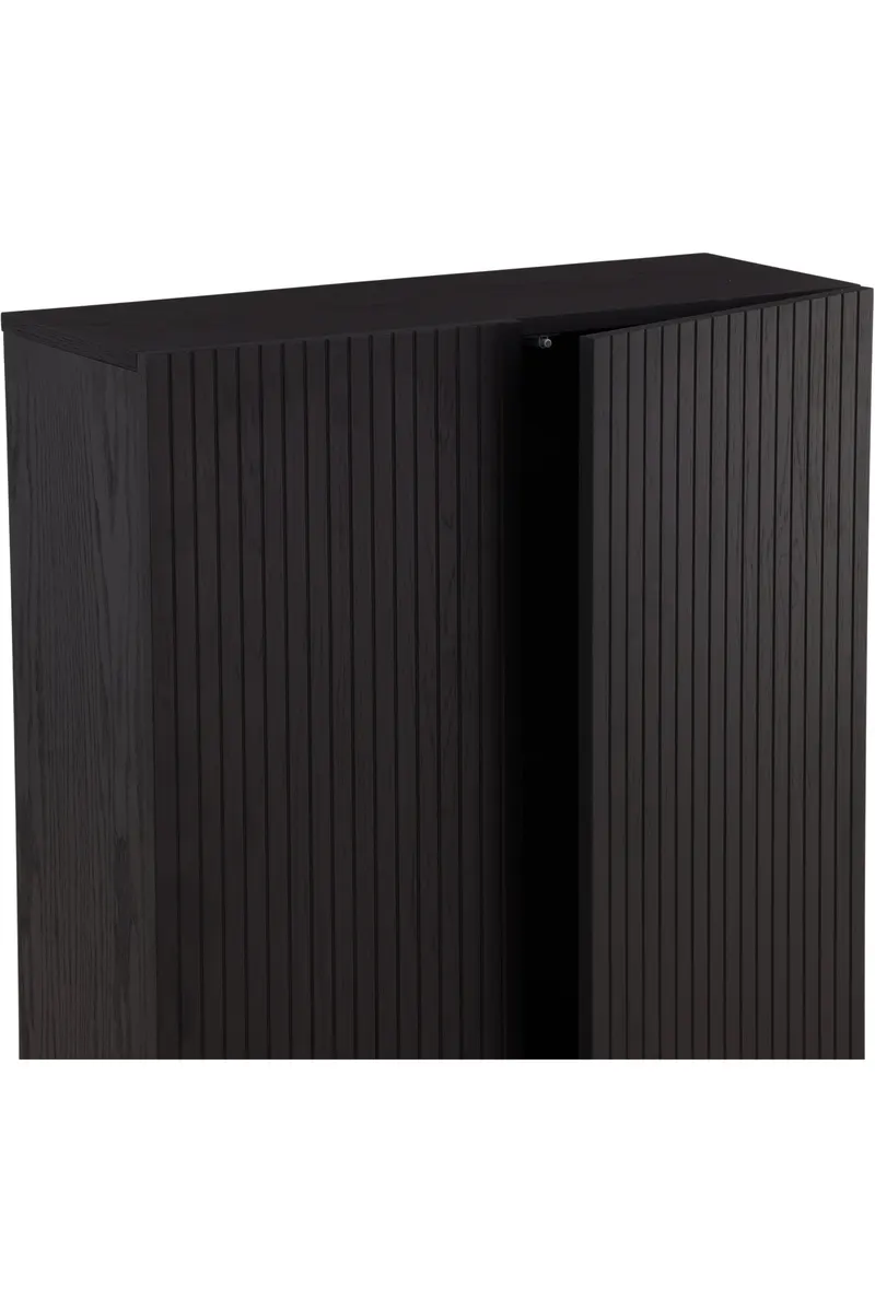Björkön Sideboard mit Rillentüren in 30 × 103 × 80 cm, Schwarz, Ansicht 14