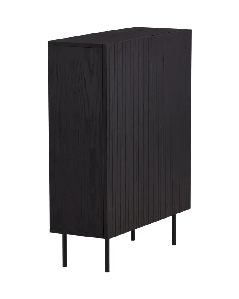 Björkön Sideboard mit Rillentüren in 30 × 103 × 80 cm, Schwarz, Ansicht 5