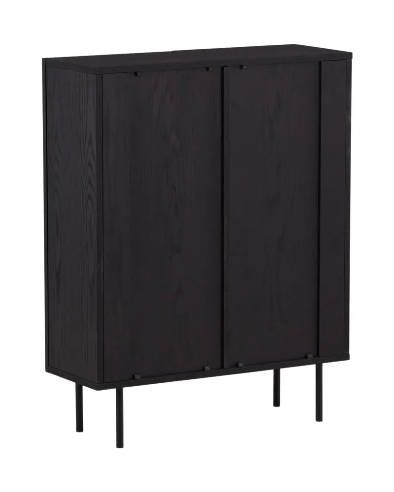 Björkön Sideboard mit Rillentüren in 30 × 103 × 80 cm, Schwarz, Ansicht 7