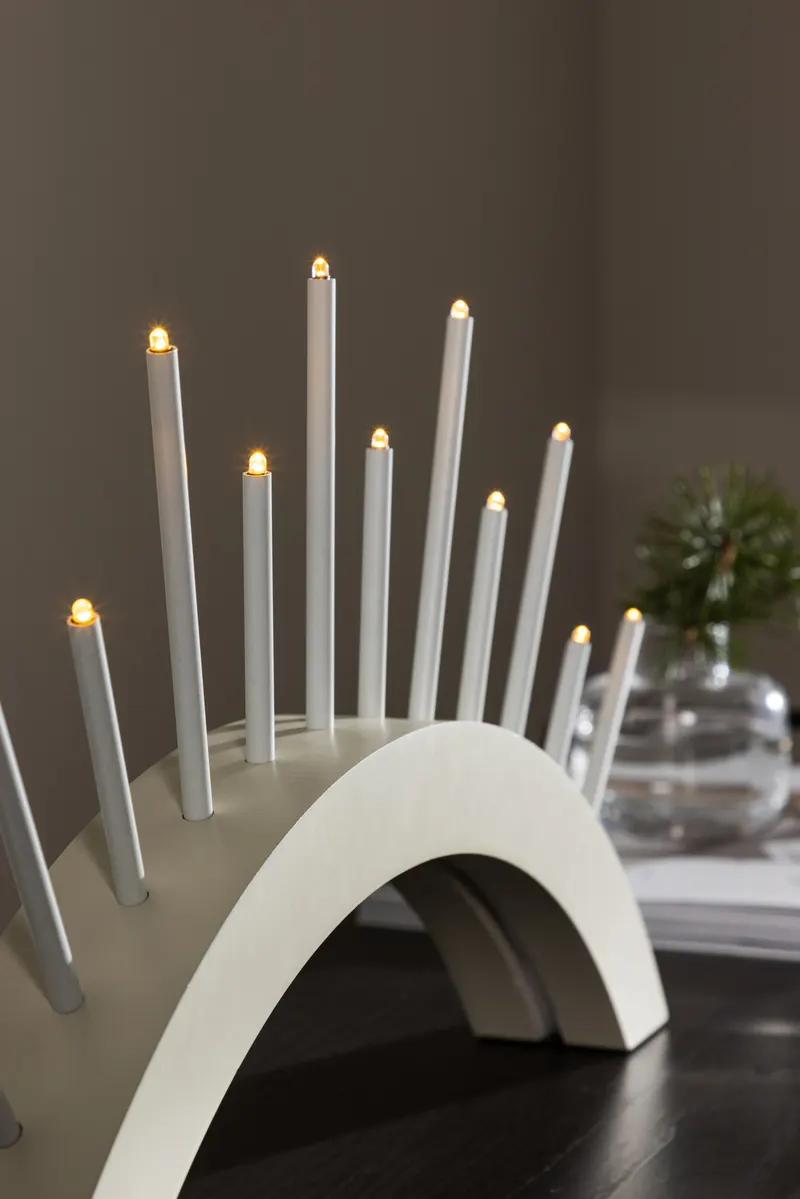 Björnrike Lichterbogen mit 13 Lichtern in Halbkreisform in Beige, im Wohnraum, Ansicht 3