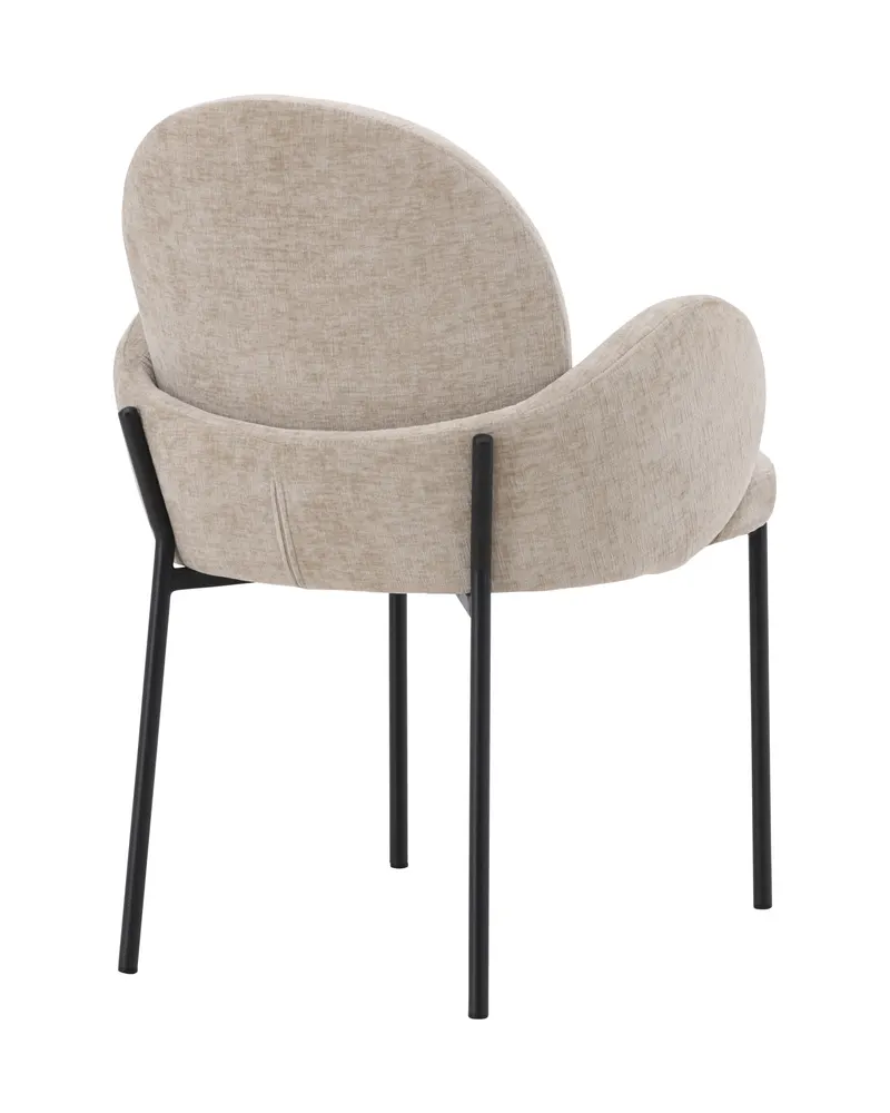 Blom Esszimmerstuhl mit runder Lehne und Armlehnen in Beige, Gestell Schwarz, Ansicht 11