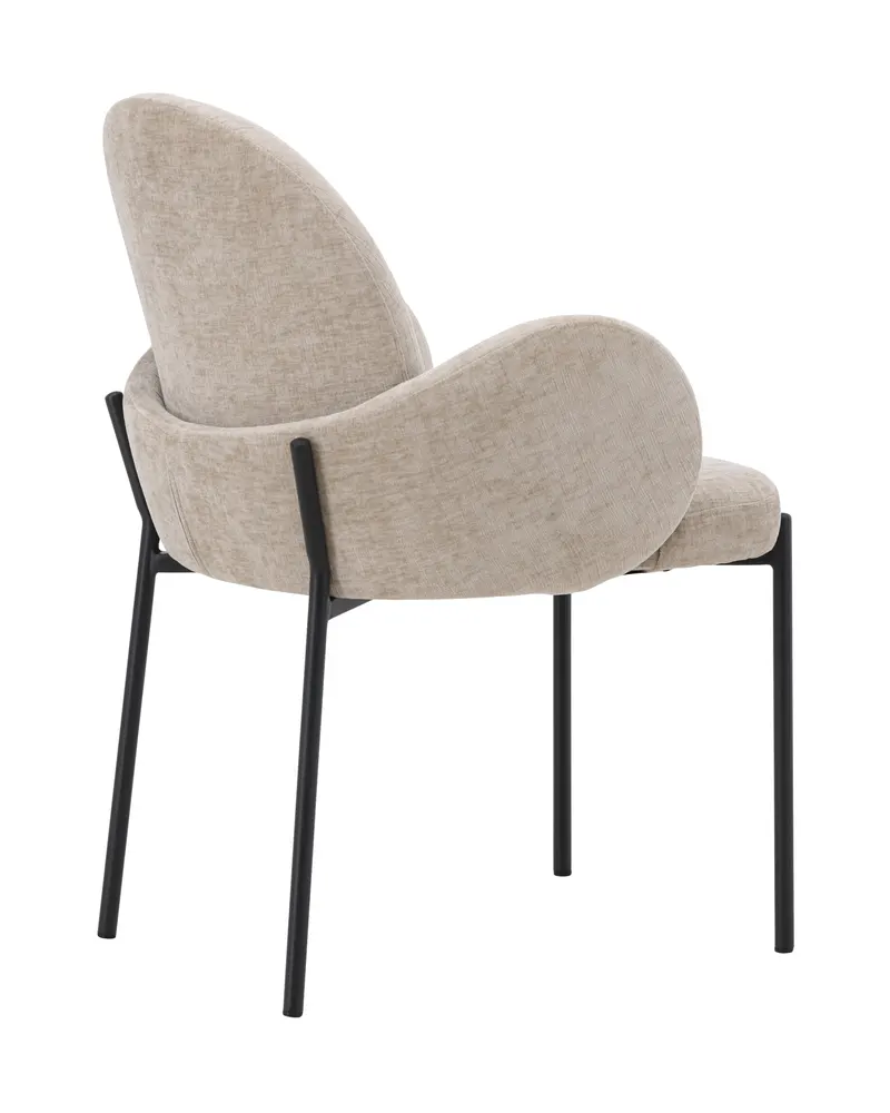 Blom Esszimmerstuhl mit runder Lehne und Armlehnen in Beige, Gestell Schwarz, Ansicht 12