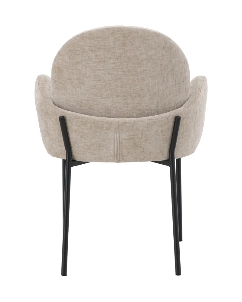 Blom Esszimmerstuhl mit runder Lehne und Armlehnen in Beige, Gestell Schwarz, Ansicht 7