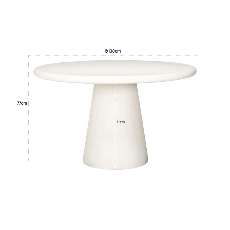 Bloomstone Esstisch Weiß, 130Ø cm von Richmond Interiors, Maßzeichnung 13
