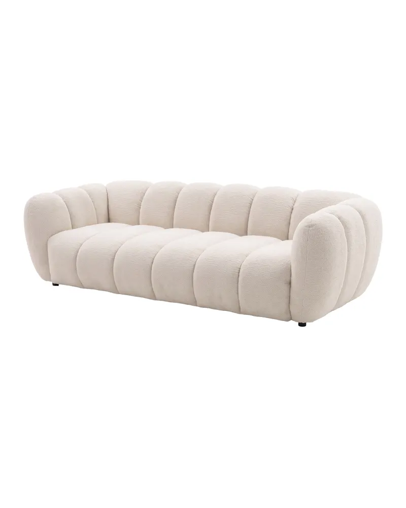 Bobo Sofa mit Pfeifensteppung in Beige, Gestell Schwarz, Ansicht 2