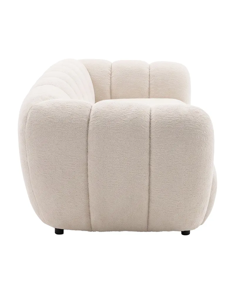Bobo Sofa mit Pfeifensteppung in Beige, Gestell Schwarz, Ansicht 3
