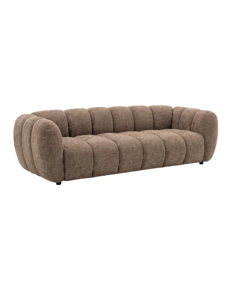 Bobo Sofa mit Pfeifensteppung in Braun, Gestell Schwarz, Ansicht 2