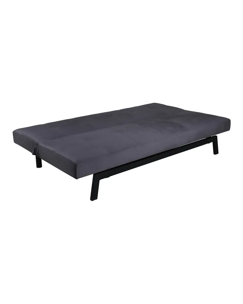 Bodil Schlafsofa ohne Armlehnen in Dunkelgrau, Gestell Schwarz, Polyester-Samt, Ansicht 4