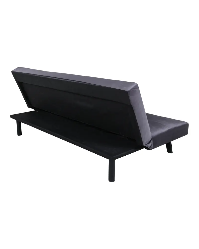 Bodil Schlafsofa ohne Armlehnen in Dunkelgrau, Gestell Schwarz, Polyester-Samt, Ansicht 6