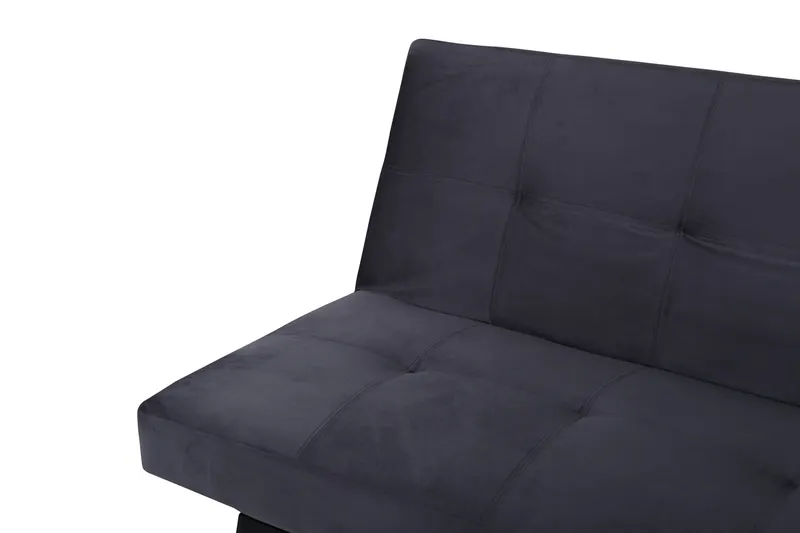 Bodil Schlafsofa ohne Armlehnen in Dunkelgrau, Gestell Schwarz, Polyester-Samt, Ansicht 8