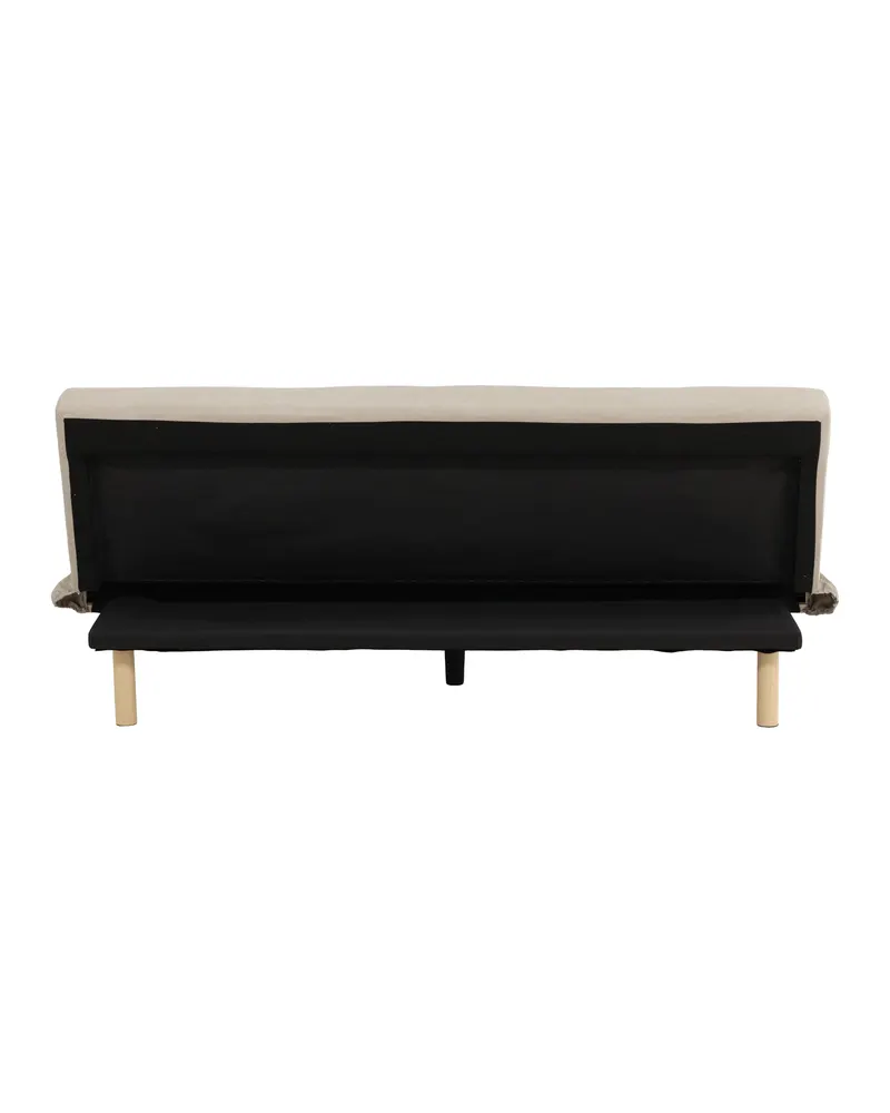 Bodil Schlafsofa ohne Armlehnen in Beige, Gestell Natur, Polyester in Leinenoptik, Ansicht 9
