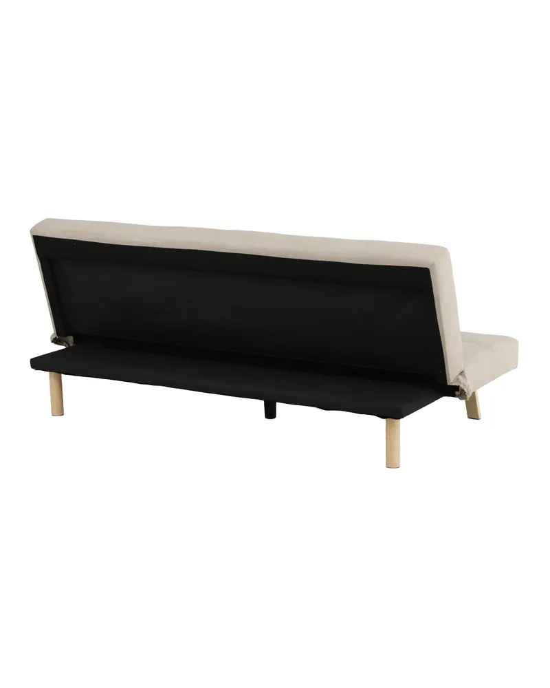 Bodil Schlafsofa ohne Armlehnen in Beige, Gestell Natur, Polyester in Leinenoptik, Ansicht 10