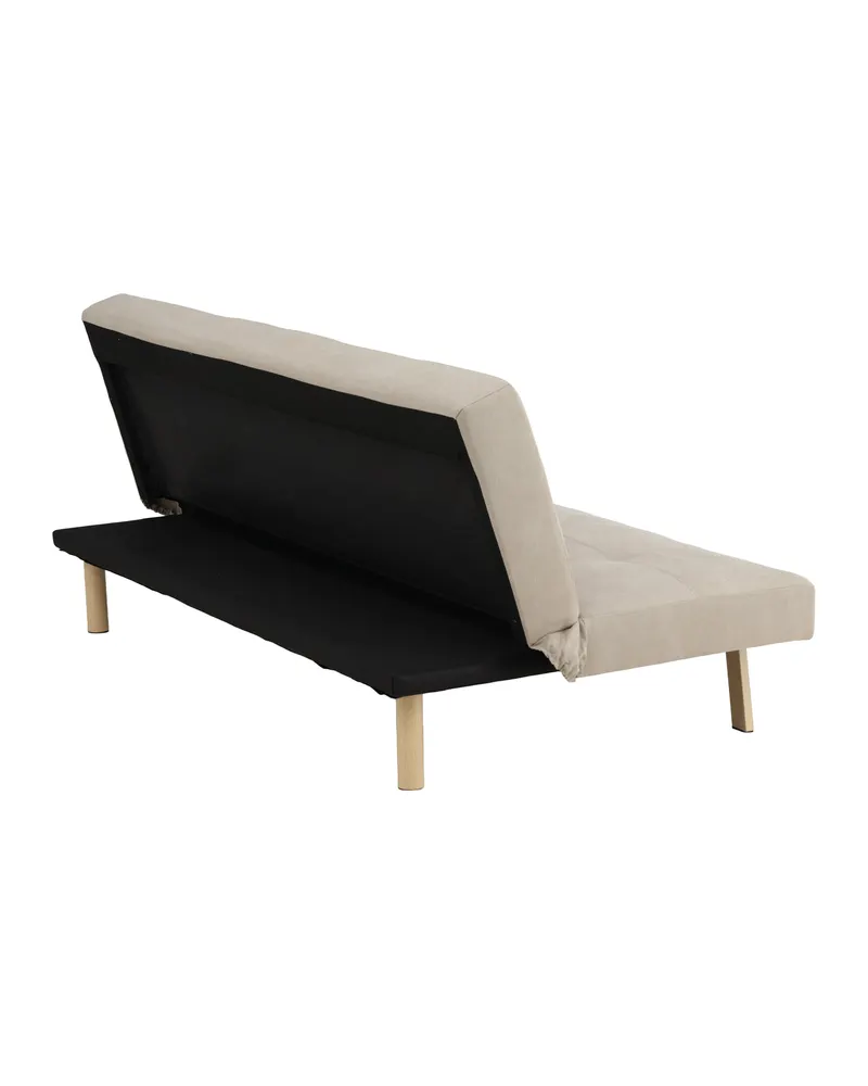 Bodil Schlafsofa ohne Armlehnen in Beige, Gestell Natur, Polyester in Leinenoptik, Ansicht 11