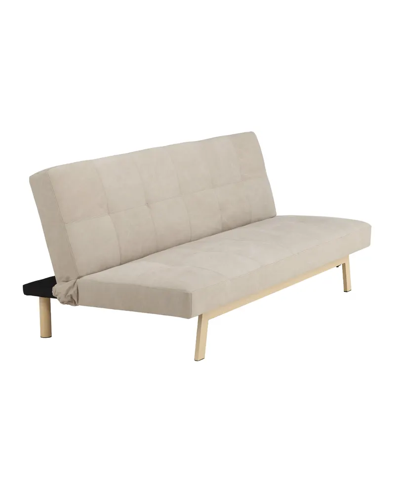 Bodil Schlafsofa ohne Armlehnen in Beige, Gestell Natur, Polyester in Leinenoptik, Ansicht 13