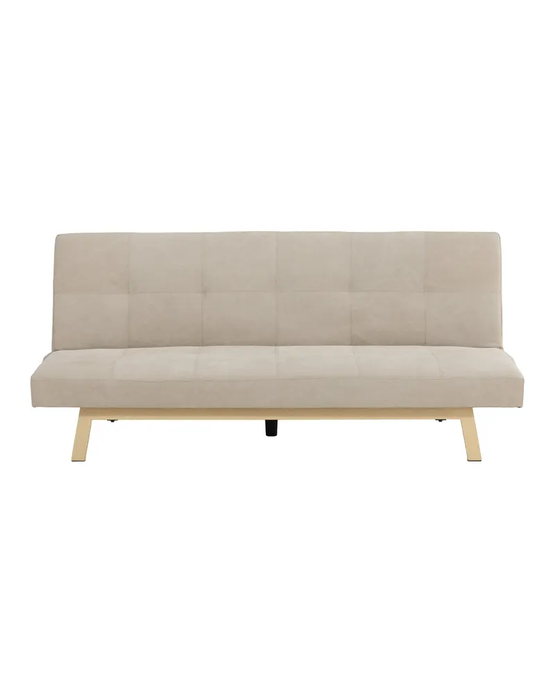 Bodil Schlafsofa ohne Armlehnen in Beige, Gestell Natur, Polyester in Leinenoptik, Ansicht 3