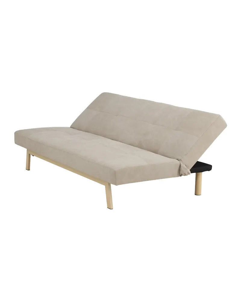 Bodil Schlafsofa ohne Armlehnen in Beige, Gestell Natur, Polyester in Leinenoptik, Ansicht 4