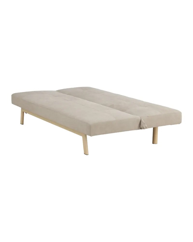 Bodil Schlafsofa ohne Armlehnen in Beige, Gestell Natur, Polyester in Leinenoptik, Ansicht 5