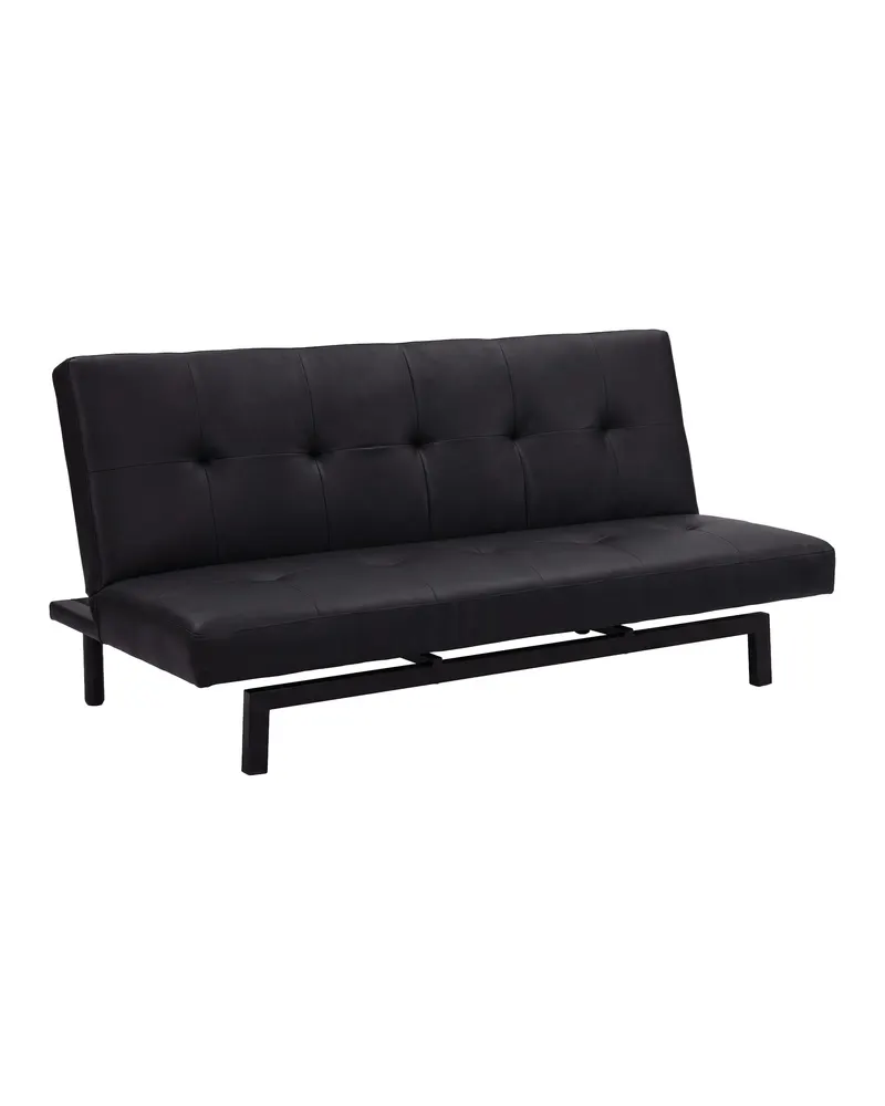 Bodil Schlafsofa ohne Armlehnen in Schwarz, PU-Kunstleder, Ansicht 2