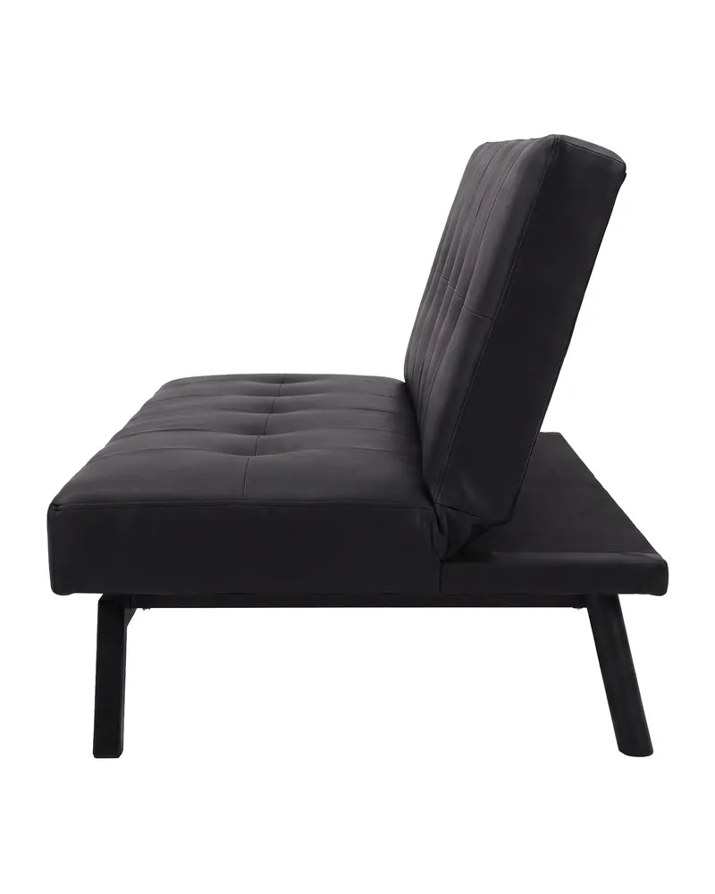 Bodil Schlafsofa ohne Armlehnen in Schwarz, PU-Kunstleder, Ansicht 3